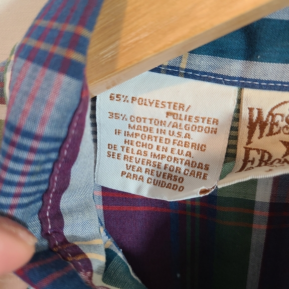 Vintage Western Frontier Plaid Pearl Snap Shirt - Picture 7 of 8